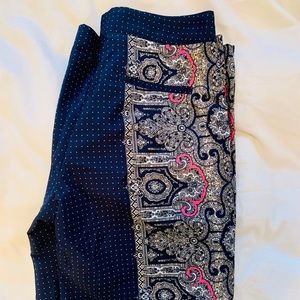 Mango patterned navy suit pant